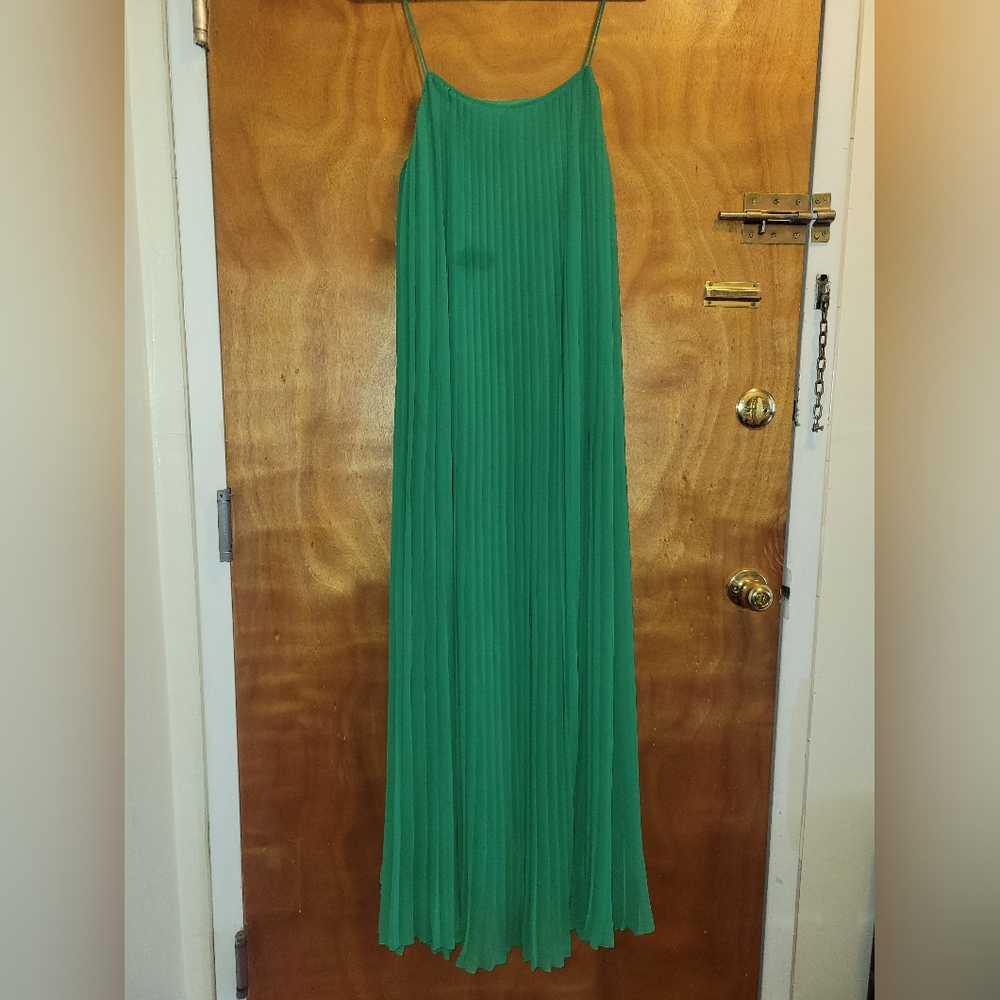 ASOS Green Pleated Maxi Sundress